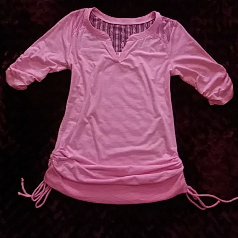 Pink back lace top